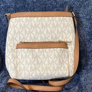 Michael Kors Cream and Tan Crossbody Bag